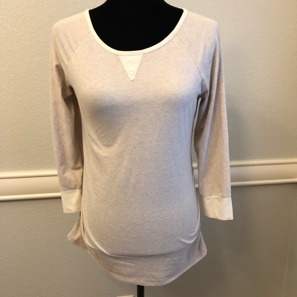 Cream 3/4 sleeve maternity top
